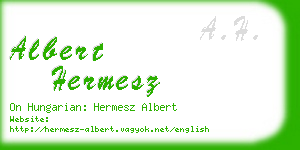 albert hermesz business card